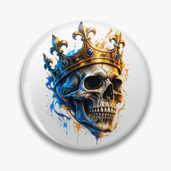 Aperçu de l'œuvre Crâne royal avec couronne dorée créée et vendue par HookPixelStudio.