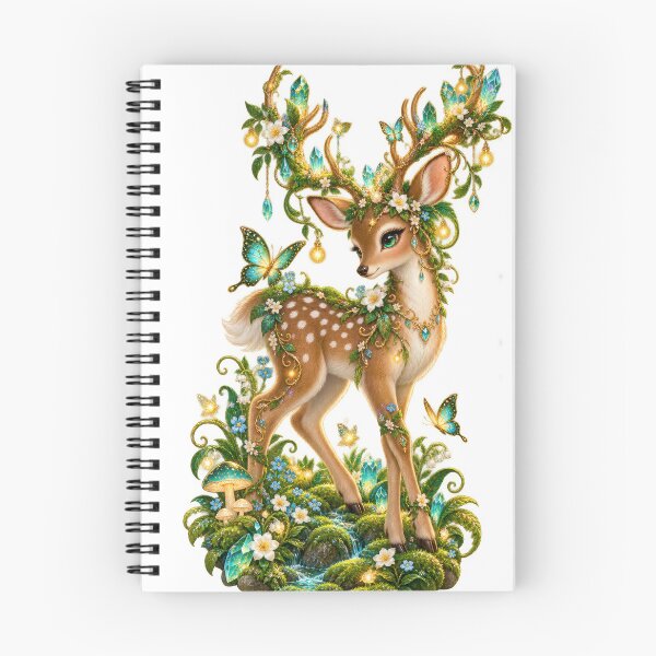 Item preview, Jeweled Fantasy Fawn Forest Illustration designed and sold by jgvisualarts.