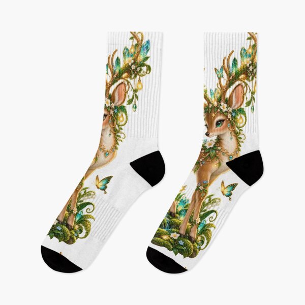 Item preview, Jeweled Fantasy Fawn Forest Illustration designed and sold by jgvisualarts.