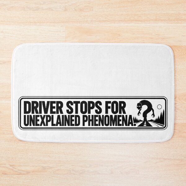 Item preview, BUMPS IN THE ROAD COLLECTION - ⭐ HALLOWEEN EDITION ⭐ - DRIVER STOPS FOR UNEXPLAINED PHENOMENA. - Question-mark creature silhouette designed and sold by WheelieGdArt.