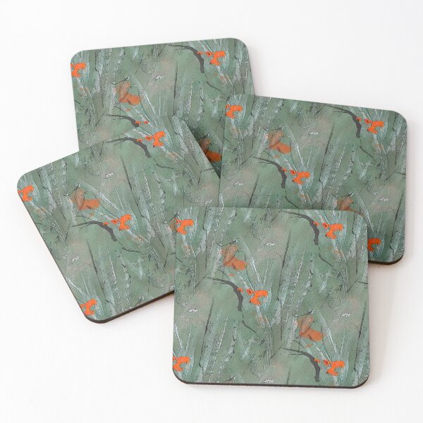 Item preview, Floral and Foliage Abstract in Green and Orange designed and sold by Artistestella.