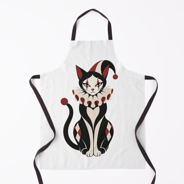 Item preview, Harlequin Cat – Elegant Jester Feline in Red Black & Ivory designed and sold by zzz888.
