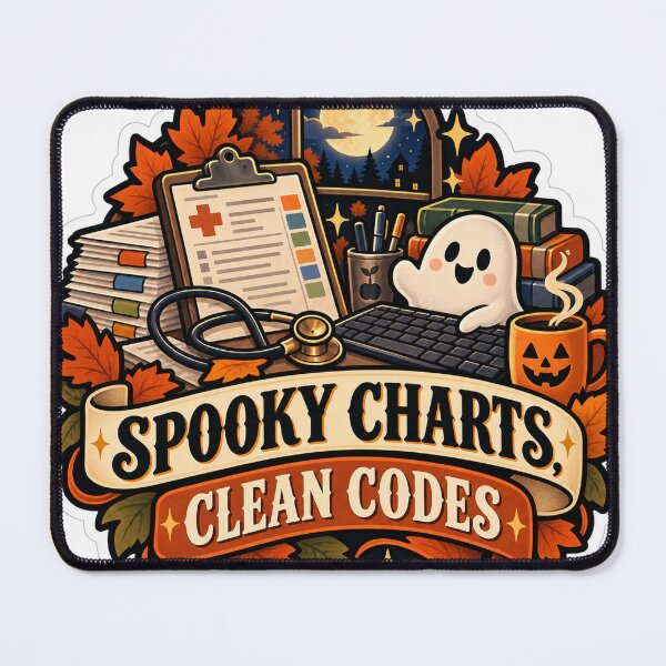 Item preview, Spooky Charts, Clean Codes Medical Coder designed and sold by supertae.