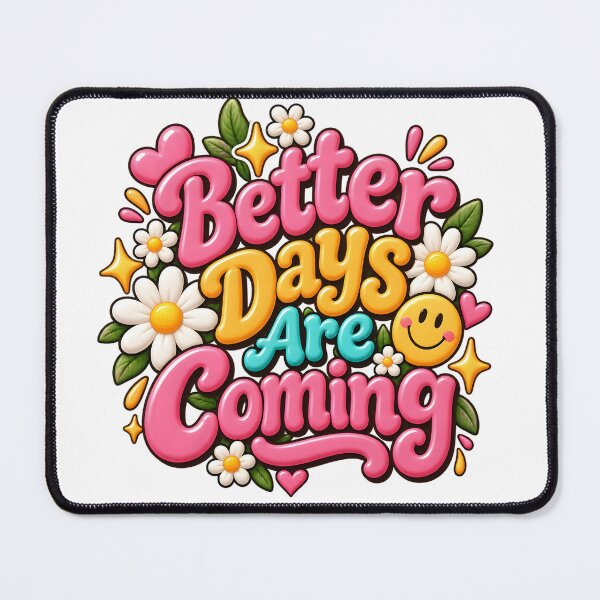 Item preview, Better Days Are Coming – Positive Retro Quote designed and sold by TinyWeird.