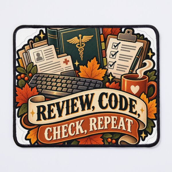 Item preview, Review, Code, Check, Repeat Medical Coder designed and sold by supertae.