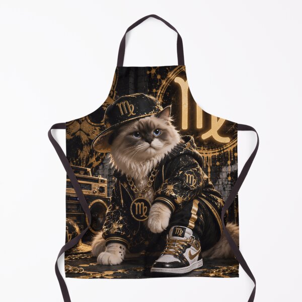 Item preview, Virgo Cat Zodiac Gold Hip Hop Streetwear designed and sold by Soluna Studio.