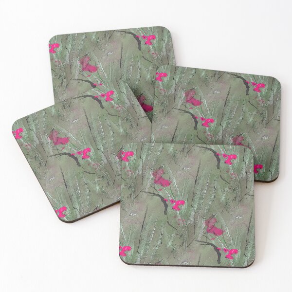 Item preview, Floral and Foliage Abstract in Green and Pink designed and sold by Artistestella.
