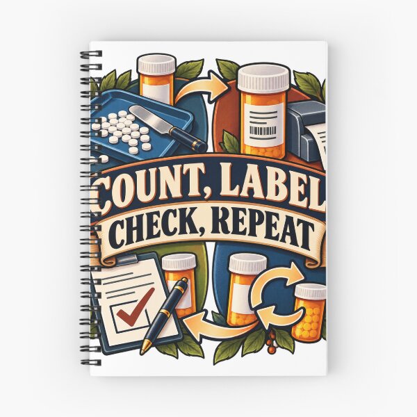 Item preview, Count, Label, Check, Repeat Pharmacy Tech designed and sold by supertae.
