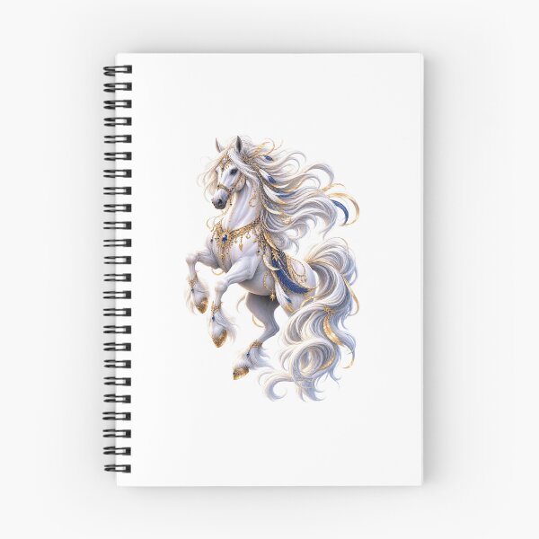 Item preview, White celestial horse with golden ornaments designed and sold by Hassine-Art.