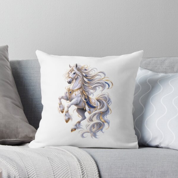 Item preview, White celestial horse with golden ornaments designed and sold by Hassine-Art.