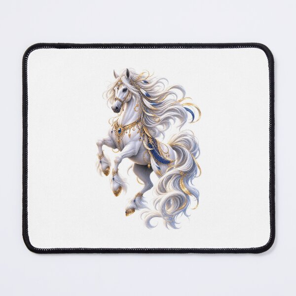 Item preview, White celestial horse with golden ornaments designed and sold by Hassine-Art.
