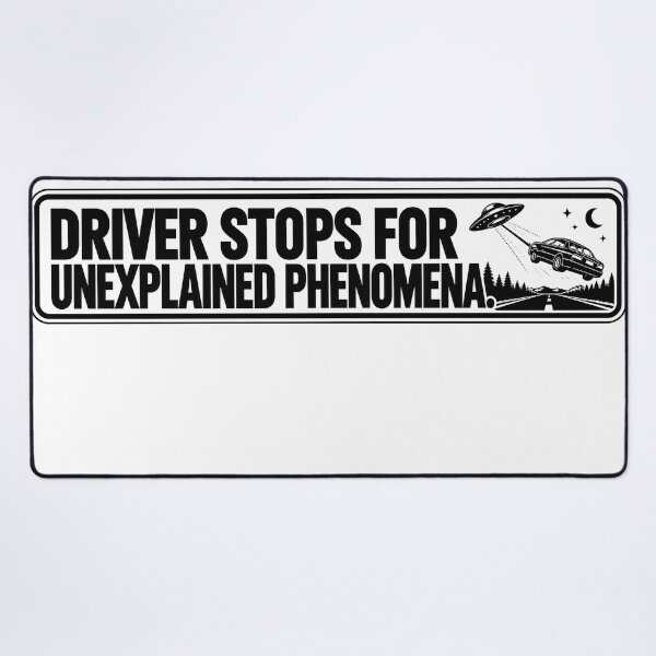 Item preview, BUMPS IN THE ROAD COLLECTION - ⭐ HALLOWEEN EDITION ⭐ - DRIVER STOPS FOR UNEXPLAINED PHENOMENA. - UFO towing a car designed and sold by WheelieGdArt.