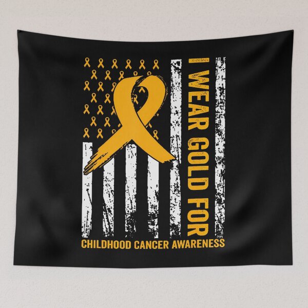 Item preview, I Wear Gold For Childhood Cancer Awareness Us Flag Ribbon designed and sold by Krwasatoune.