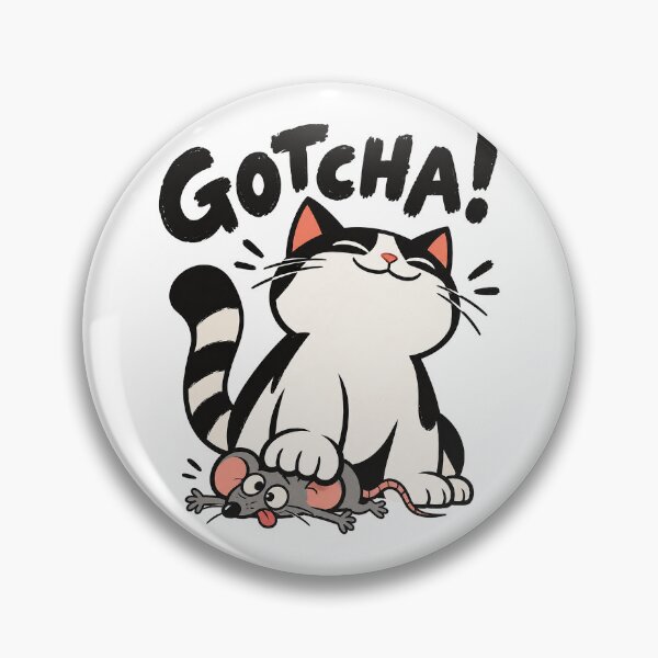 Item preview, Gotcha! – Playful Cat and Mouse Cartoon Humor designed and sold by zzz888.