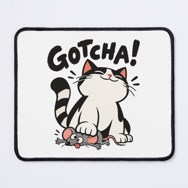 Item preview, Gotcha! – Playful Cat and Mouse Cartoon Humor designed and sold by zzz888.