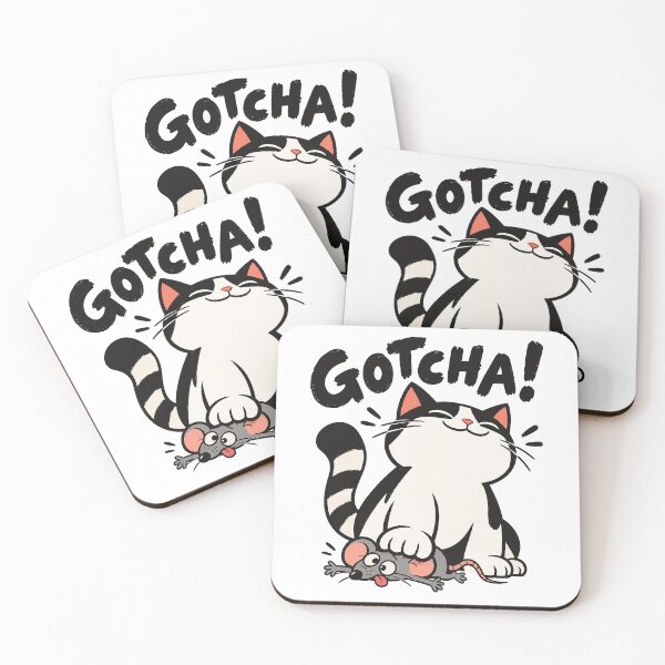 Item preview, Gotcha! – Playful Cat and Mouse Cartoon Humor designed and sold by zzz888.
