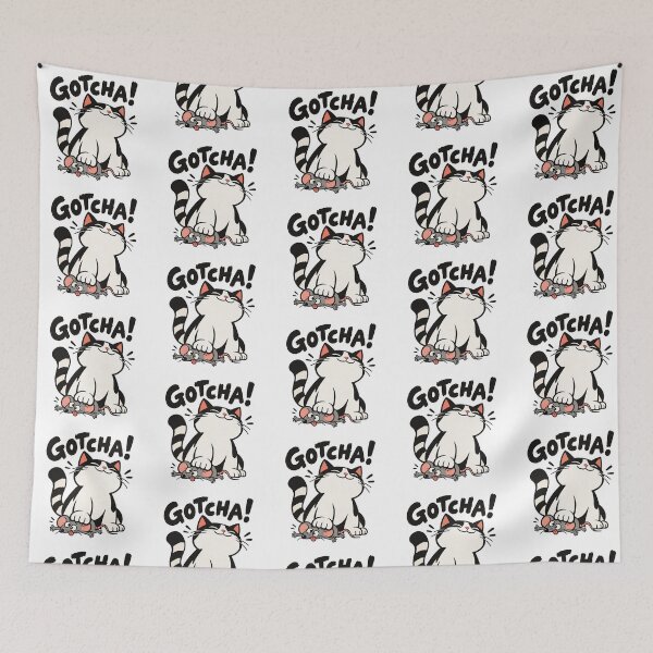 Item preview, Gotcha! – Playful Cat and Mouse Cartoon Humor designed and sold by zzz888.