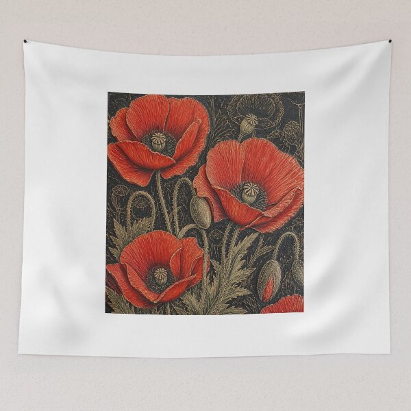 Item preview, poppy flowers designed and sold by Artnovalty.redbubble.com.