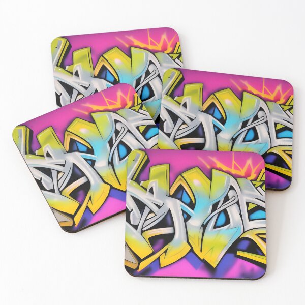 Item preview, Chrome White & Canary Yellow Wildstyle - Hot Magenta Street Mural | 022 designed and sold by City Graffix Design Co..