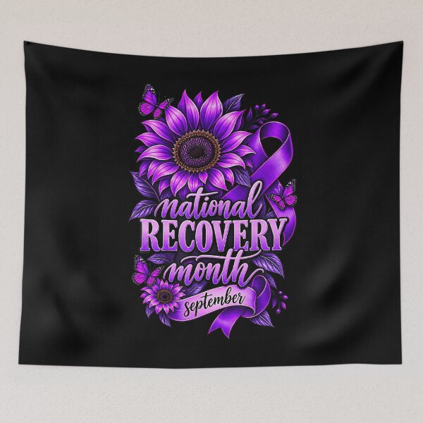 Item preview, National Recovery Month September Purple Ribbon Sunflower designed and sold by Krwasatoune.