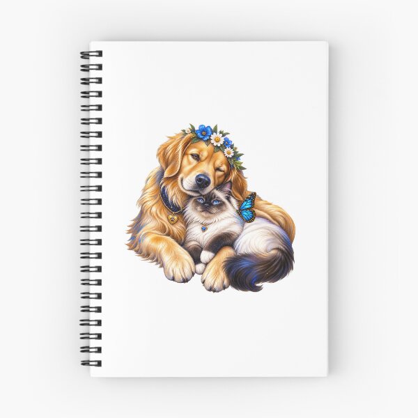 Item preview, Golden cuddle between dog and cat designed and sold by Hassine-Art.