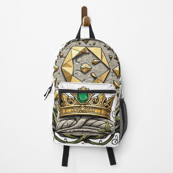 Item preview, Majestic Stone Prosperity Emblem With Golden Crown And Vines designed and sold by VYBE DARK Studio.