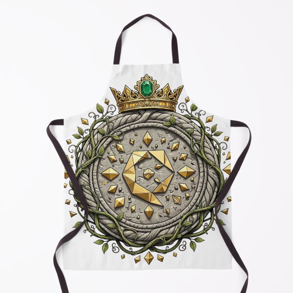 Item preview, Majestic Stone Prosperity Emblem With Golden Crown And Vines designed and sold by VYBE DARK Studio.