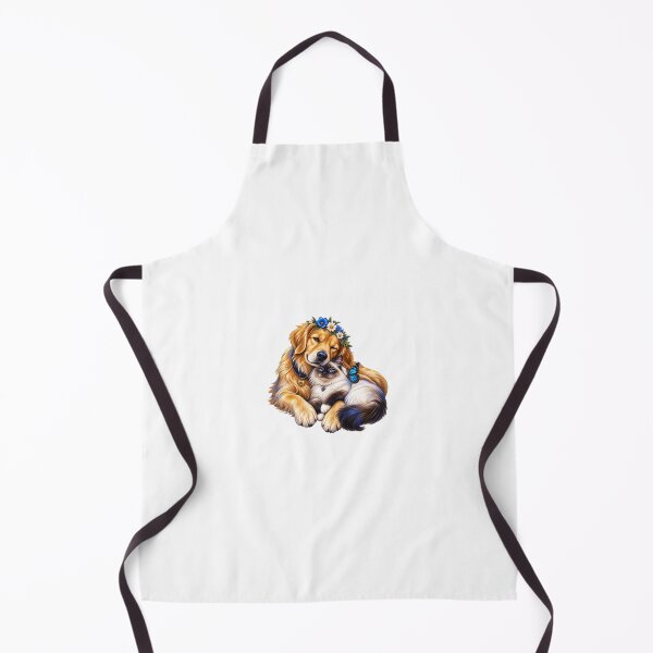 Item preview, Golden cuddle between dog and cat designed and sold by Hassine-Art.