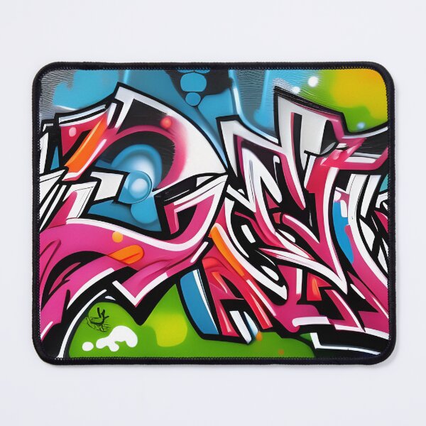 Item preview, White & Magenta Wildstyle - Cyan Street Art Mural | 020 designed and sold by City Graffix Design Co..