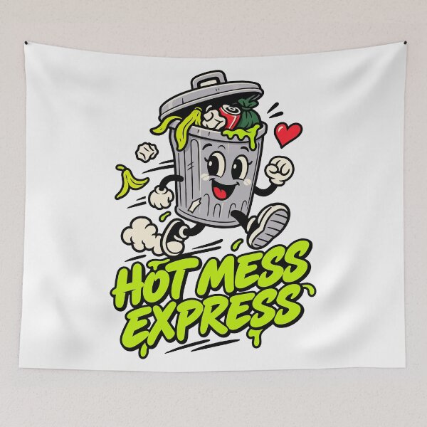 Item preview, culture memes  Hot Mess Express Funny Self Deprecating Trash Can designed and sold by Uglyandcute.