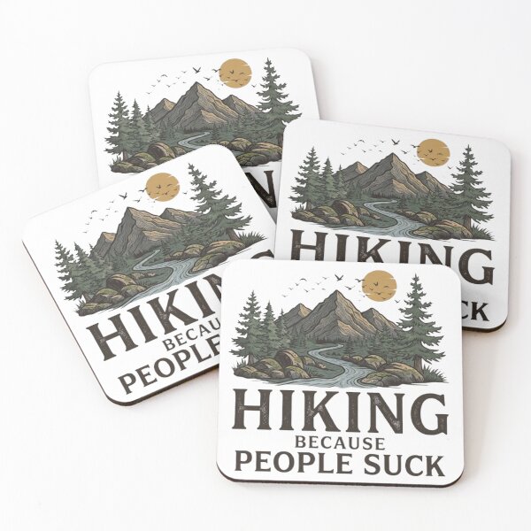 Item preview, Funny Hiking T-Shirt Design - "Hiking Because People Suck" Retro Nature Graphic designed and sold by CreativeNest Prints.