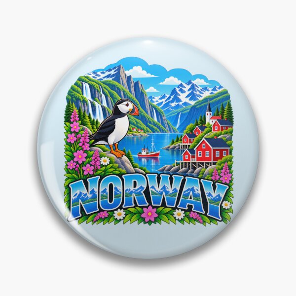 Item preview, Norway - Fjord, Puffin & Waterfall designed and sold by Myra365Art.