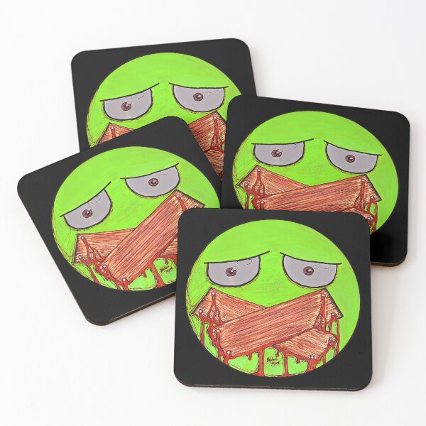 Item preview, Boarded Taped-Mouth Scar-E-Moji (Toxic Alien Edition) designed and sold by Grimmlar.