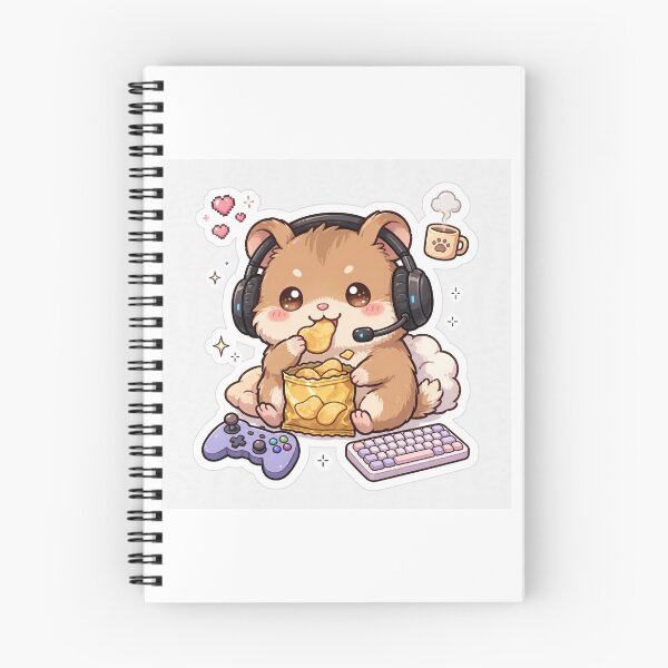 Item preview, Cute Gamer Hamster Eating Snacks Funny Sticker designed and sold by Vikash-arts.