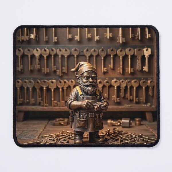 Item preview, Locksmith Keys Gnome Art Print – Quirky Key Collector Gift, Poland Travel Decor designed and sold by Purrfecta.