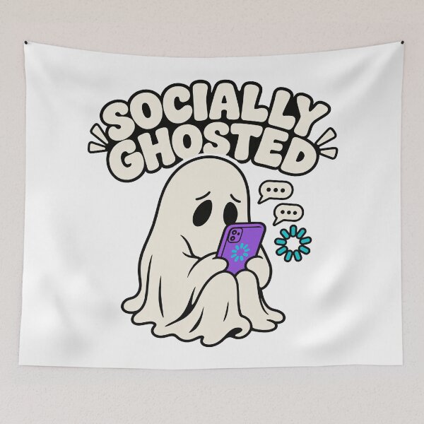 Item preview, culture memes Socially Ghosted Funny Cute Ghost With Phone designed and sold by Uglyandcute.