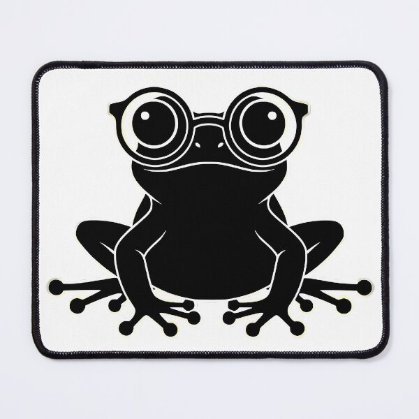 Item preview, Nerdy Frog Wearing Glasses Silhouette designed and sold by Linework Studio.