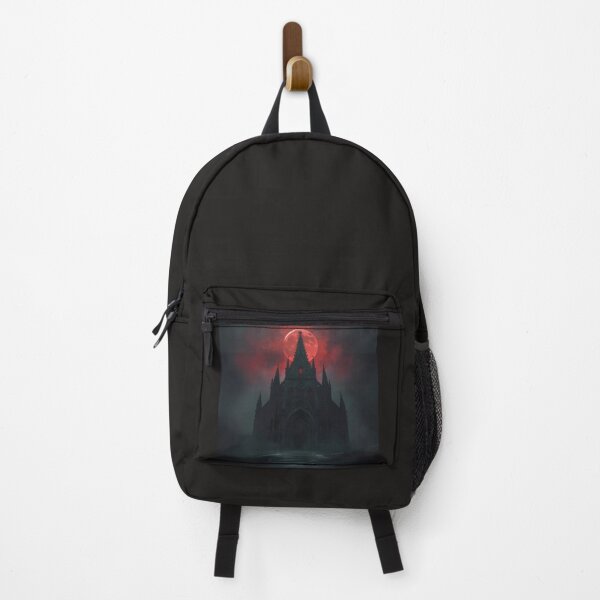 Item preview, Gothic Cathedral Under Blood Moon Horror Art designed and sold by mimikaka.