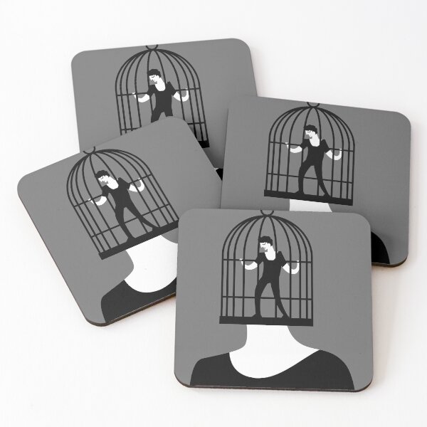 Item preview, man with a cage for a head containing a miniature version of himself designed and sold by matintheworld ( delcarmat ).