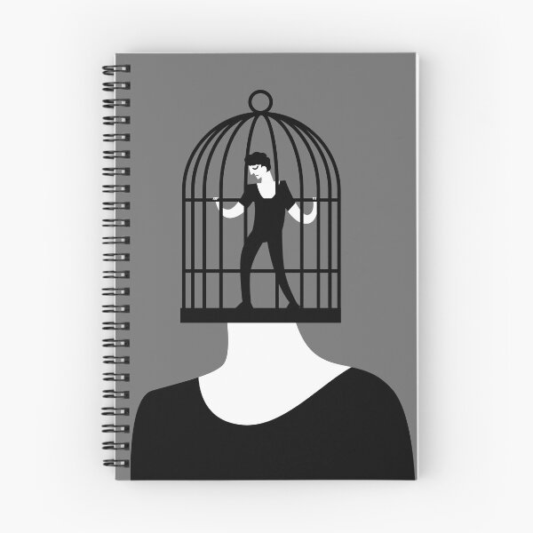 Item preview, man with a cage for a head containing a miniature version of himself designed and sold by matintheworld ( delcarmat ).