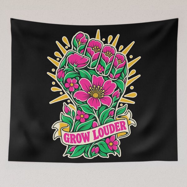 Item preview, culture FEMINISM Grow Louder Feminist Flower Fist Empowerment designed and sold by Uglyandcute.