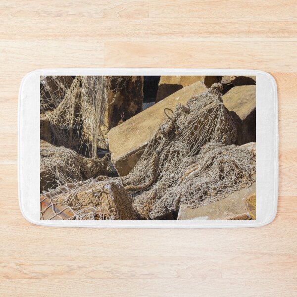 Item preview, Tangled Fishing Nets Resting Among Rough Sea Rocks, Weathered and Worn by the Tide designed and sold by Nmallia.
