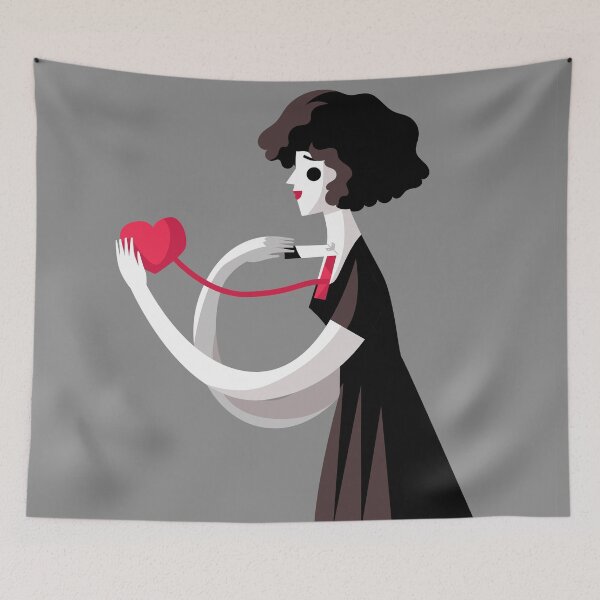 Item preview, woman opening her chest and offering her heart designed and sold by matintheworld ( delcarmat ).