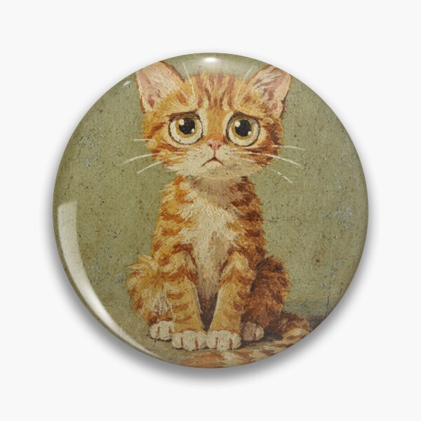 Item preview, Worried Ginger Kitten Folk Cat designed and sold by PictorialWhimsy.