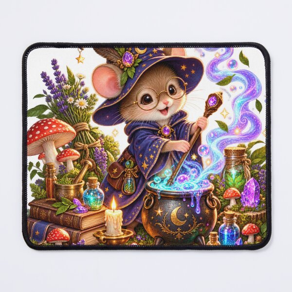 Item preview, Wizard Mouse Potion Brewing Illustration designed and sold by jgvisualarts.