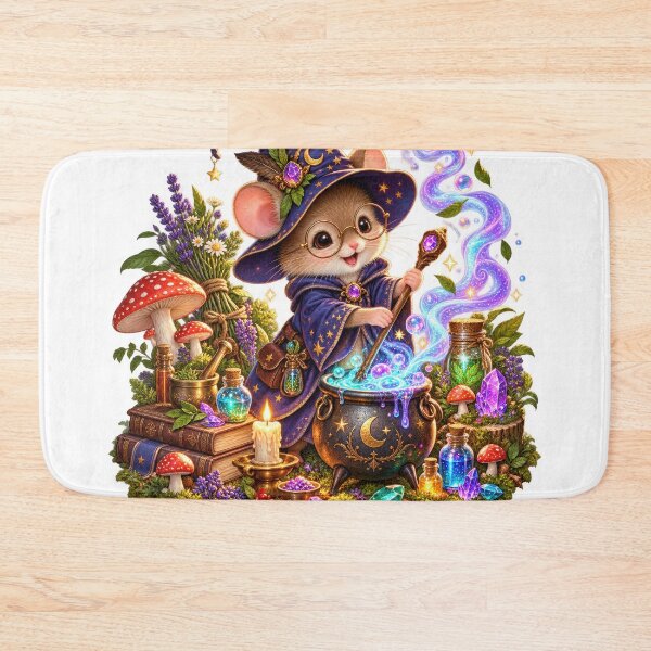 Item preview, Wizard Mouse Potion Brewing Illustration designed and sold by jgvisualarts.