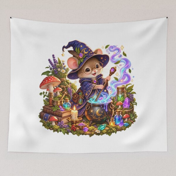 Item preview, Wizard Mouse Potion Brewing Illustration designed and sold by jgvisualarts.
