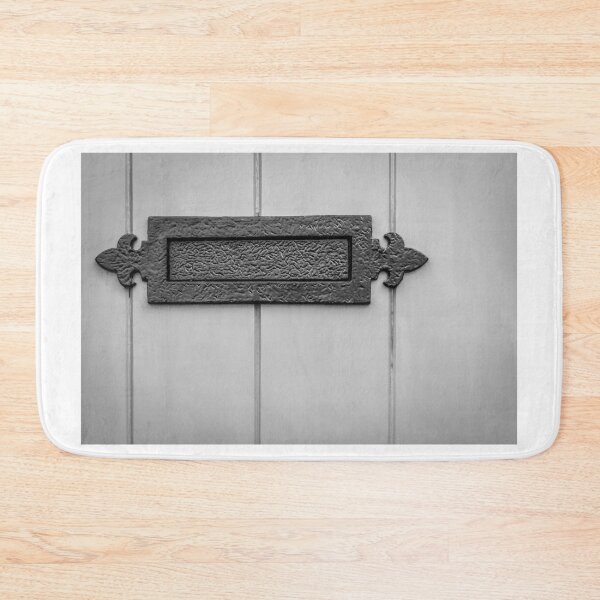 Item preview, Vintage Metal Letter Plate With Ornate Hinges Mounted On Light Wood Door designed and sold by Nmallia.