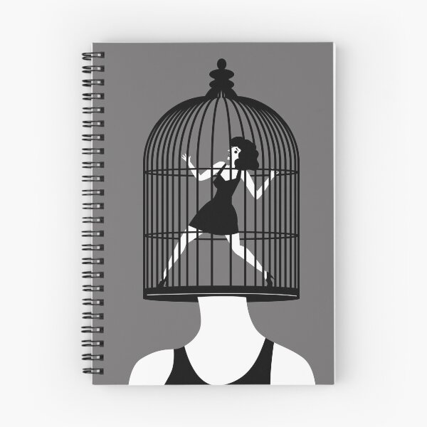 Item preview, woman with a cage inside her head containing a tiny version of herself designed and sold by matintheworld ( delcarmat ).