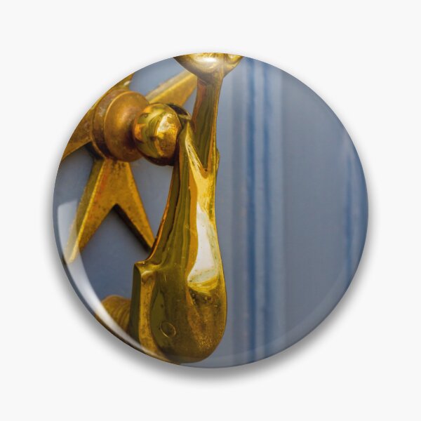 Item preview, Golden Door Handle With Star Backplate On Blue Wooden Door – Close Up Detail designed and sold by Nmallia.
